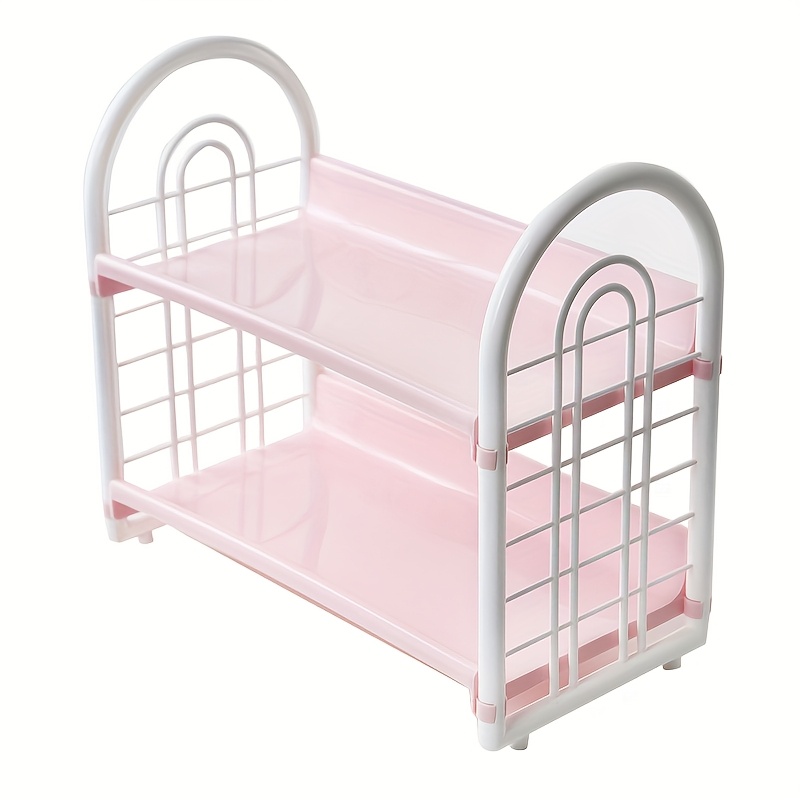 Desk Setup Shelf - 1 szt. Dwupoziomowy, wielofunkcyjny plastikowy organizer
