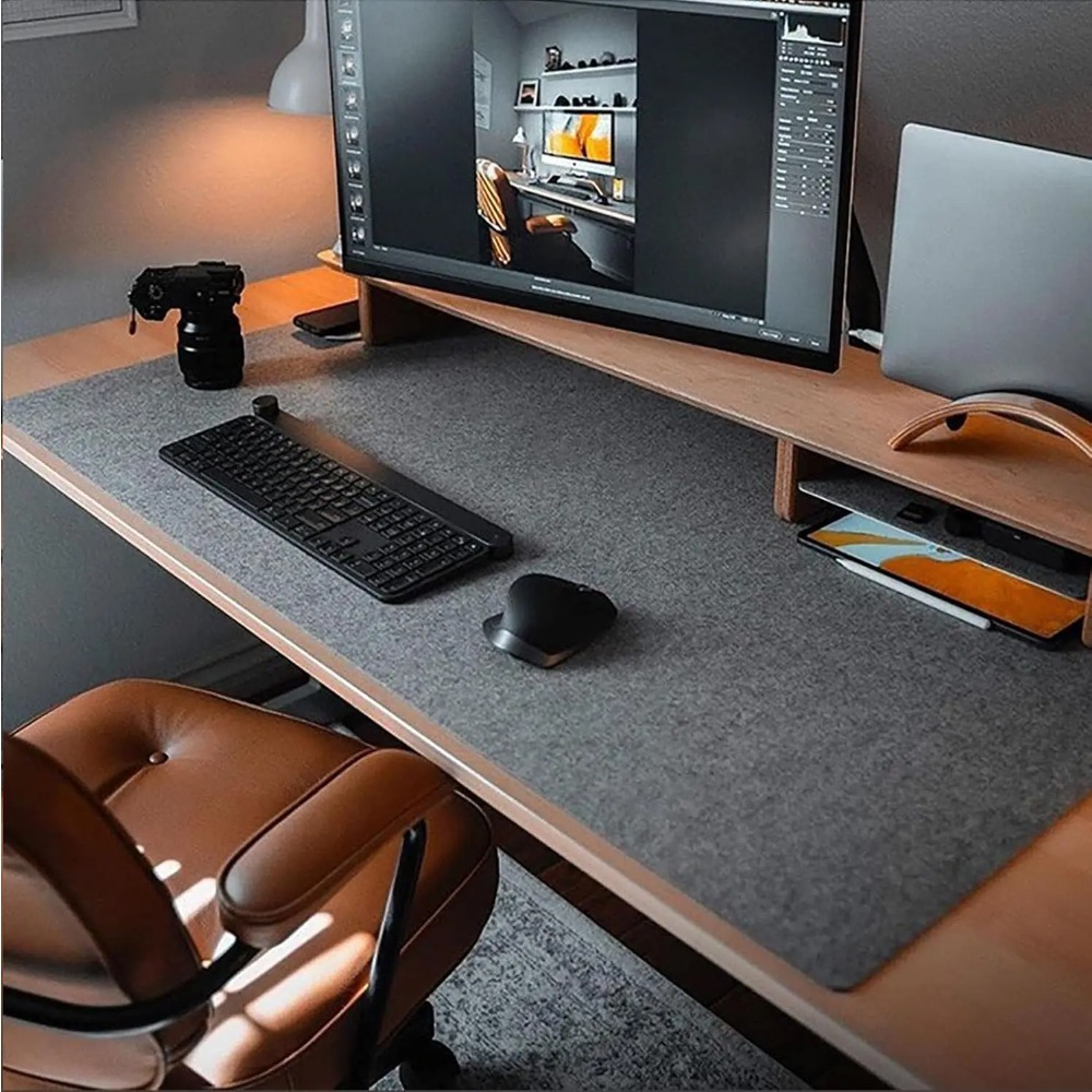 Desk Setup Dark - Podkładka na biurko z filcu, mata