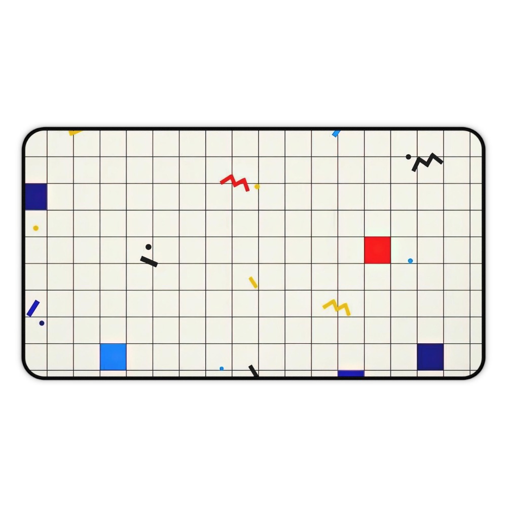 Desk Setup Art - Retro Geometryczna Podkładka na Biurko z