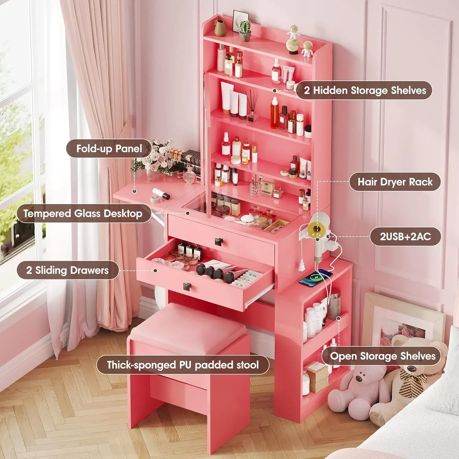 Mała toaletka do makijażu, 3 r – Desk Setup Charging Station recenzja i cena