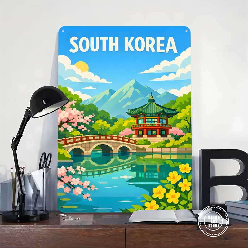 Plakat Podróżniczy z Korei Poł – Desk Setup Art recenzja i cena