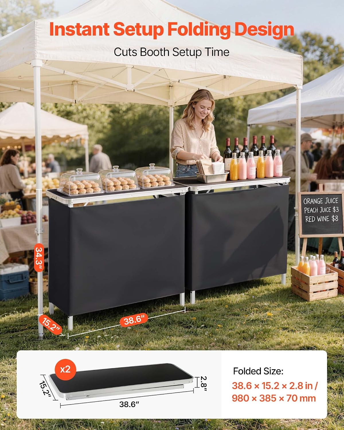 Przenośny składany zestaw stoł – Desk Setup Black recenzja i cena