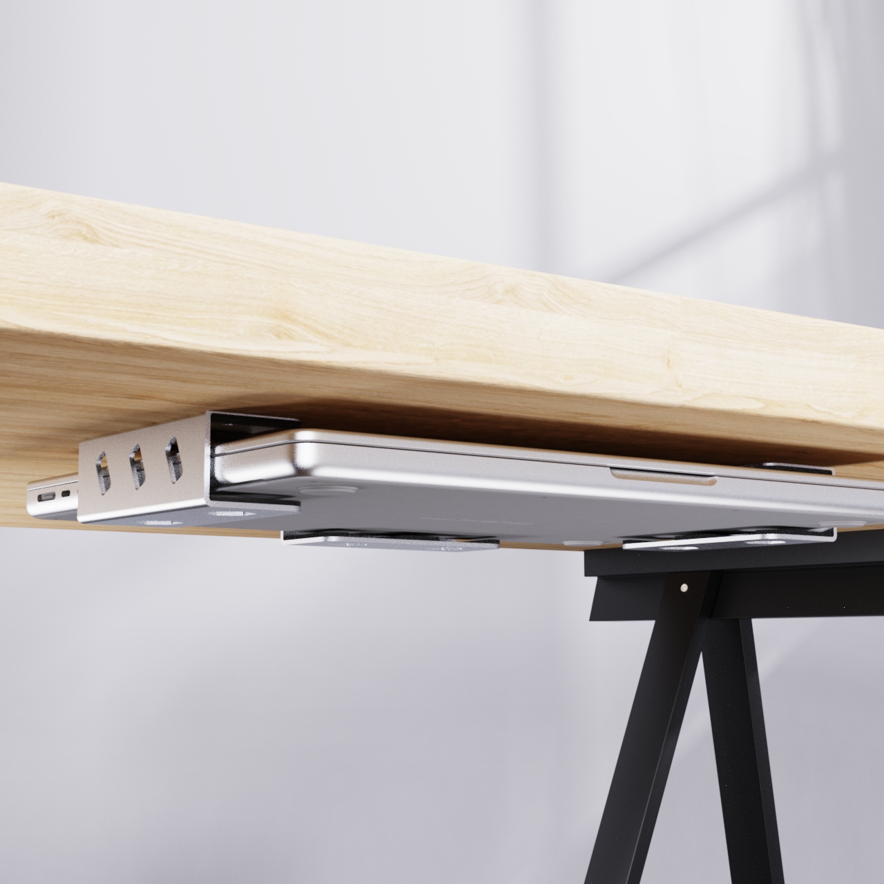 laptop MacBook pod biurkiem uc – Desk Setup Mac recenzja i cena