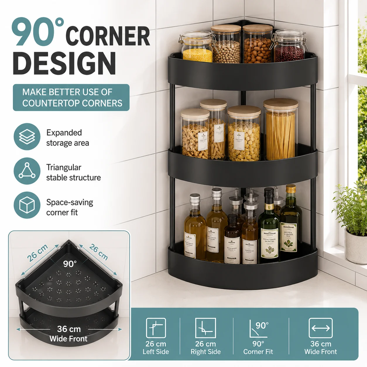 2/3-poziomowy narożny regał na – Desk Setup Shelf recenzja i cena