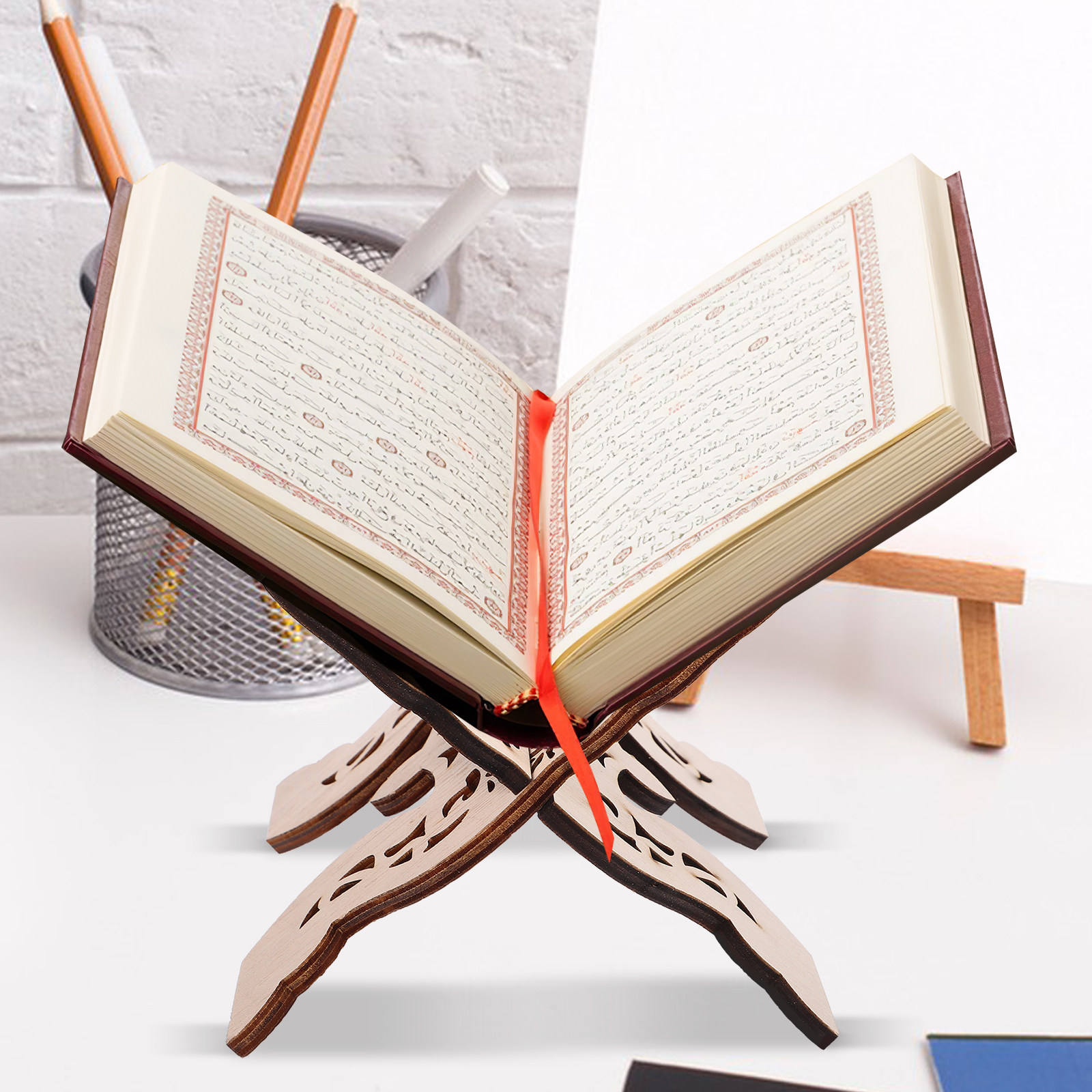 Drewniany stojak na książki do – Desk Setup Shelf recenzja i cena