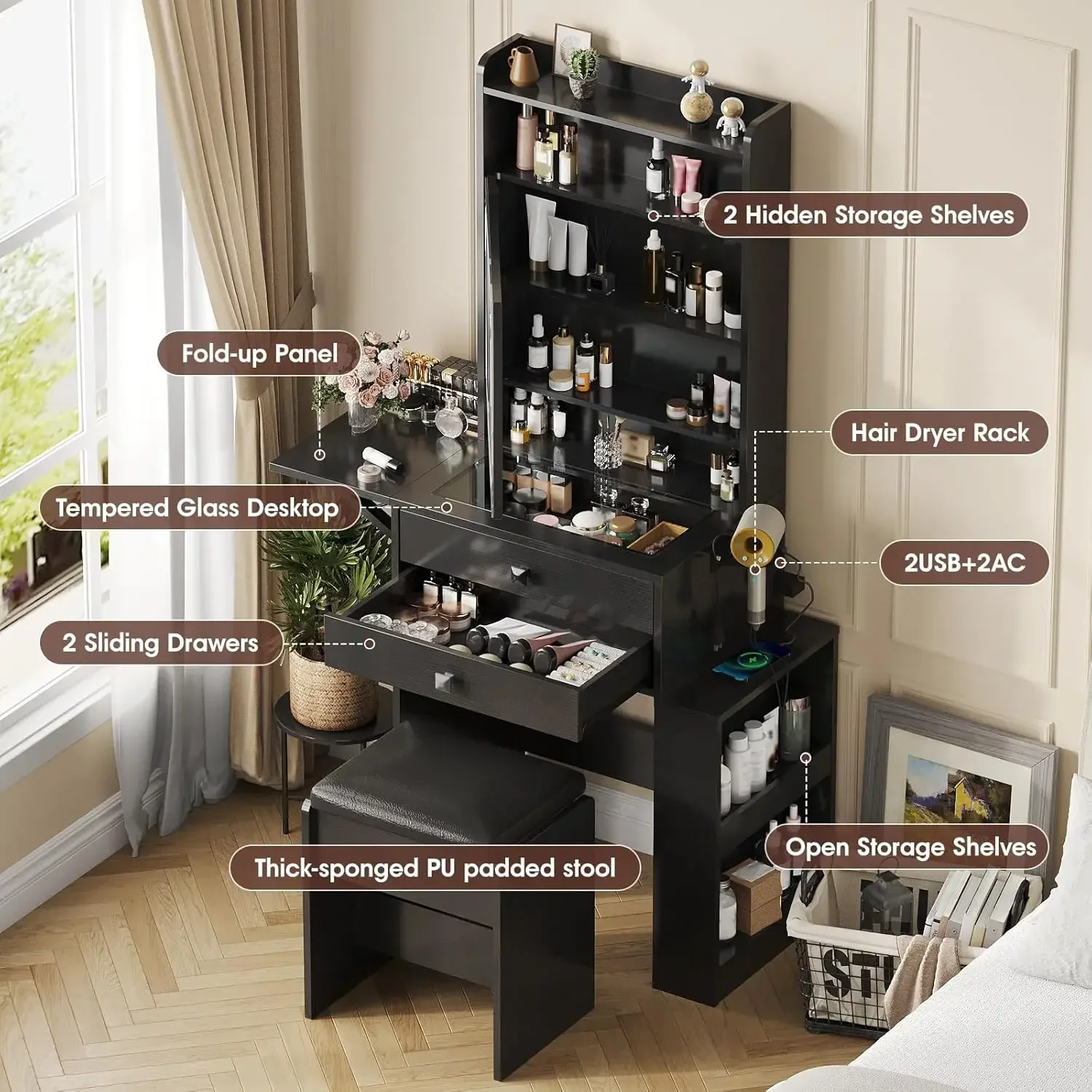 Mała toaletka do makijażu, 3 r – Desk Setup Charging Station recenzja i cena