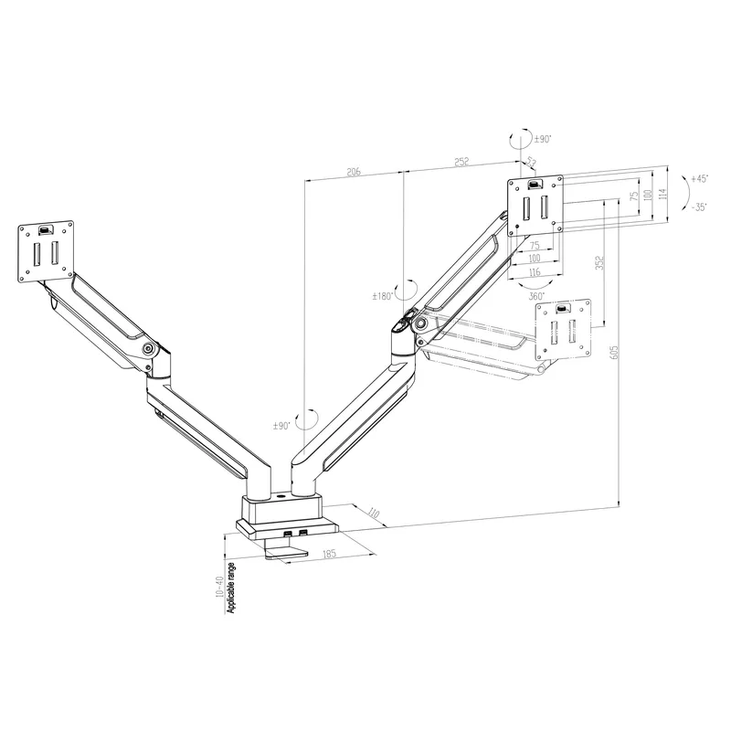 Podwójny uchwyt na monitor, wy – Desk Setup With Monitor Arm recenzja i cena